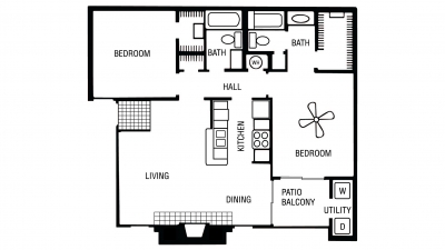 Gardenia - 2 Bedroom 2 Bath<br /><hr />900 sq ft